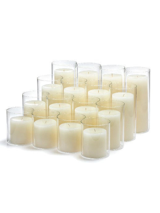 16 Column Pillar Candles and Cylinder Vases