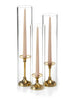 Yummi Candles - 12 Taper Candles, 12 Glass Chimneys and 12 Gold Timeless Taper Holders
