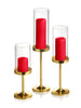 Yummi Candles - 36 Slim Pillar Candles, 36 Cylinder Vases and 36 Gold Vevo Pedestals