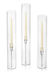 Yummi Candles - 12 Taper Candles, 12 Glass Chimneys and 12 Aura Taper Holders