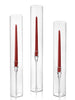Yummi Candles - 12 Taper Candles, 12 Glass Chimneys and 12 Aura Taper Holders