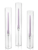 Yummi Candles - 12 Taper Candles, 12 Glass Chimneys and 12 Aura Taper Holders