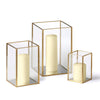 Yummi Candles - 36 Slim Pillar Candles and Gold Luxus Lanterns