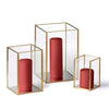 Yummi Candles - 36 Slim Pillar Candles and Gold Luxus Lanterns