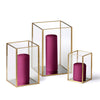Yummi Candles - 36 Slim Pillar Candles and Gold Luxus Lanterns