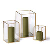 Yummi Candles - 36 Slim Pillar Candles and Gold Luxus Lanterns