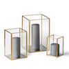 Yummi Candles - 36 Slim Pillar Candles and Gold Luxus Lanterns