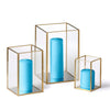 Yummi Candles - 36 Slim Pillar Candles and Gold Luxus Lanterns