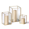 Yummi Candles - 36 Slim Pillar Candles and Gold Luxus Lanterns