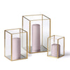 Yummi Candles - 36 Slim Pillar Candles and Gold Luxus Lanterns