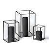 Yummi Candles - 36 Slim Pillar Candles and Black Luxus Lantern