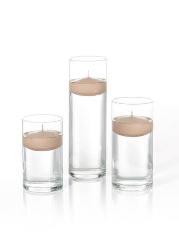 Yummi Candles - 36 Floating Candles and Cylinder Vases