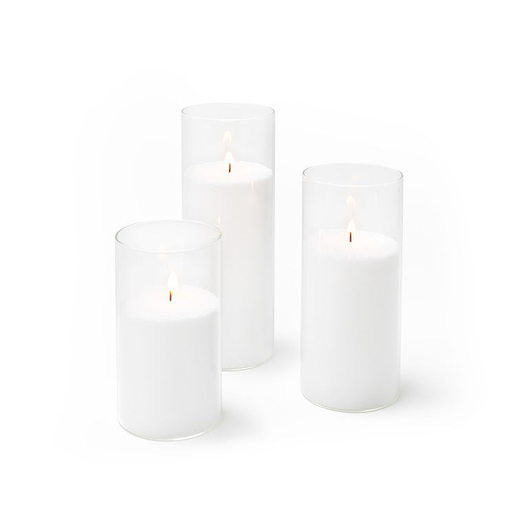 Amos Candle Sand & Glass Cylinder Vase Set of 12