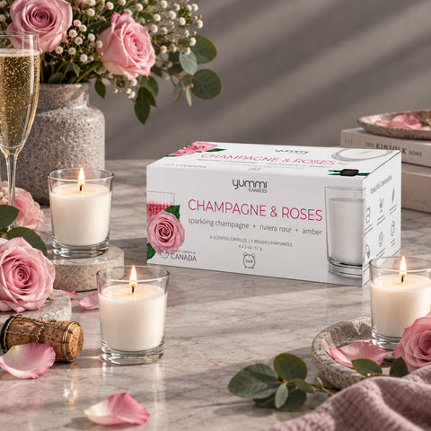 Yummi Candles - 2oz Champagne Roses Scented Jar Candles - Lifestyle - 2
