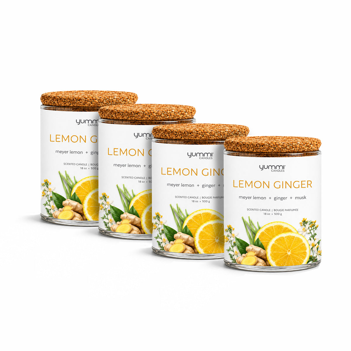 Bulk 18oz Lemon Ginger Scented Jar Candles