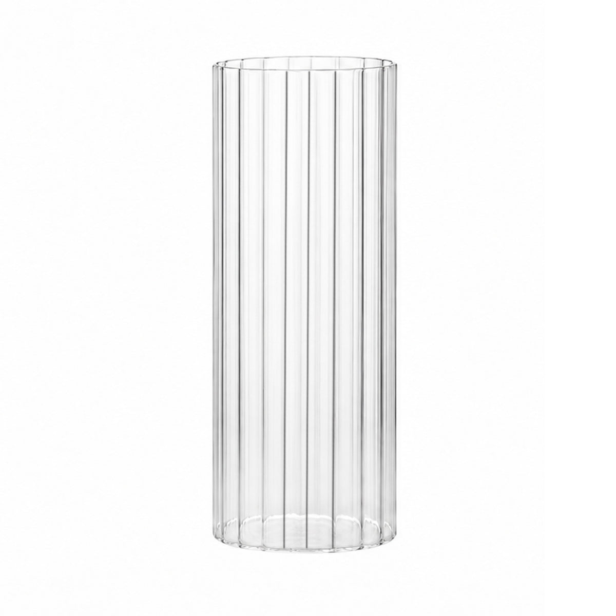 9" Ribbed Cylinder Vase