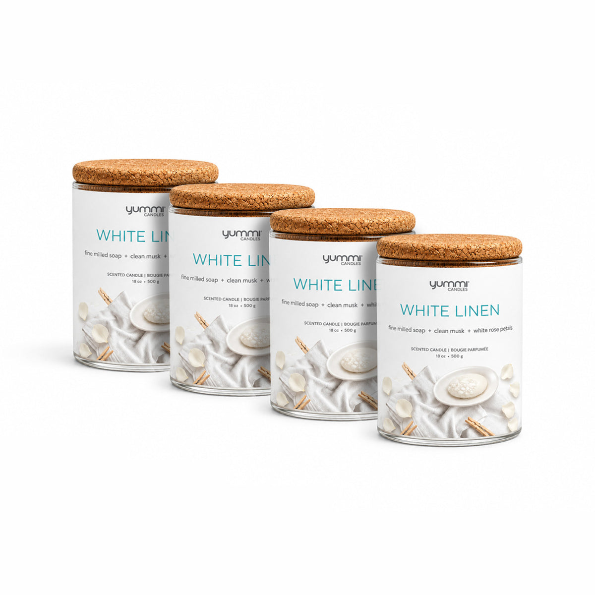Bulk 18oz White Linen Scented Jar Candles