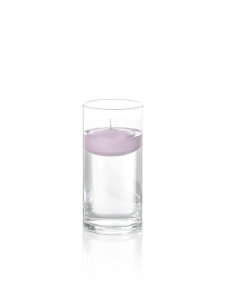 3" Floating Candles and 7.5" Cylinder Vases Violet