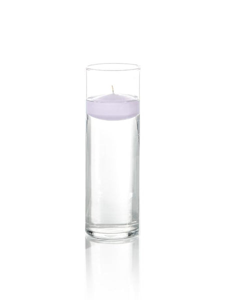 3" Floating Candles and 9" Cylinder Vases Lavender