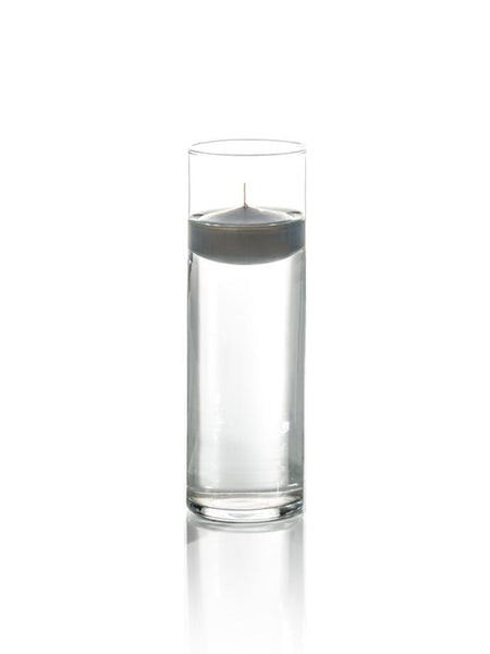 3" Floating Candles and 9" Cylinder Vases Olive