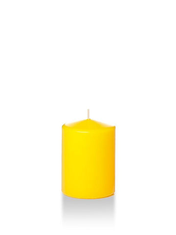 Yummi Candles - 3" x 4" Wholesale Pillar Candles Bright Yellow