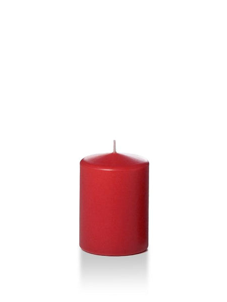 3" x 4" Pillar Candles Ruby Red