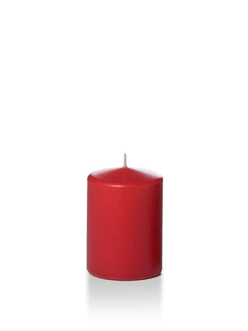 Yummi Candles - 3" x 4" Wholesale Pillar Candles Ruby Red