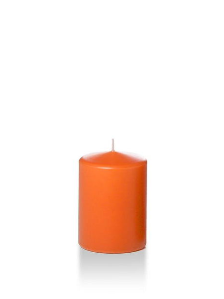 3" x 4" Pillar Candles Bright Orange