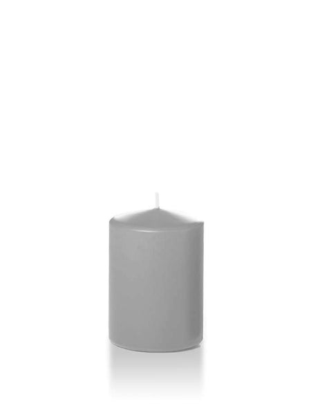 3" x 4" Wholesale Pillar Candles Light Gray
