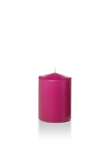 3" x 4" Pillar Candles Hot Pink