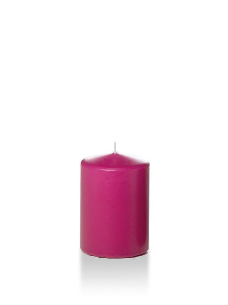 3" x 4" Wholesale Pillar Candles Hot Pink
