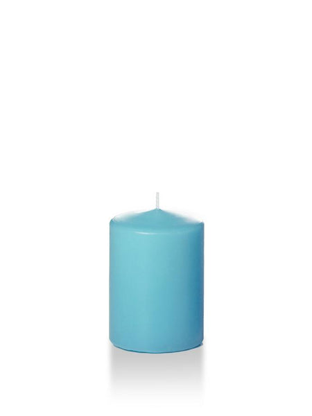 3" x 4" Pillar Candles Caribbean Blue