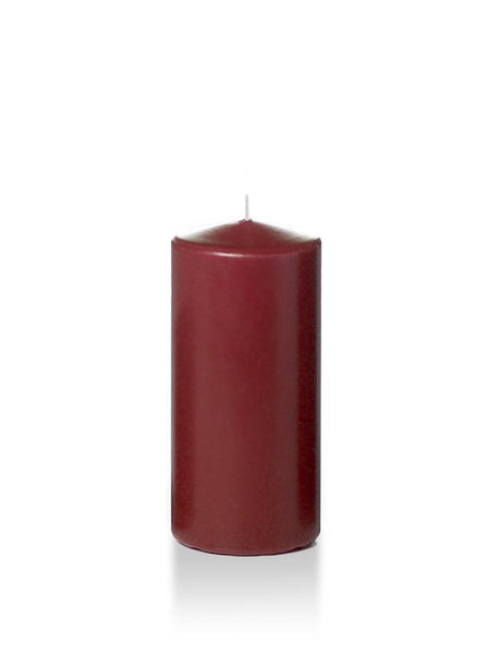 3" x 6" Wholesale Pillar Candles Burgundy