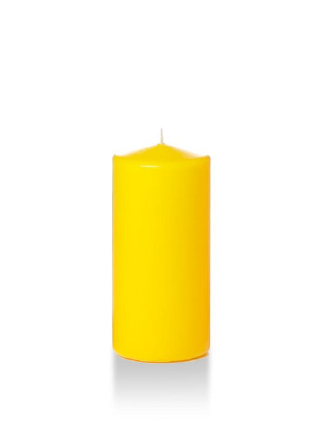 3" x 6" Wholesale Pillar Candles Bright Yellow