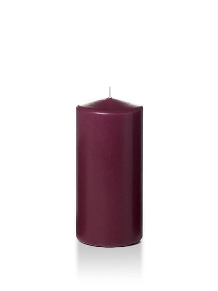 3" x 6" Wholesale Pillar Candles Magenta