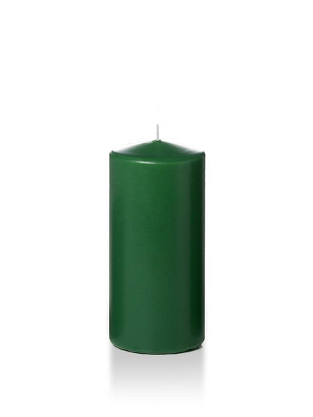3" x 6" Wholesale Pillar Candles Hunter Green