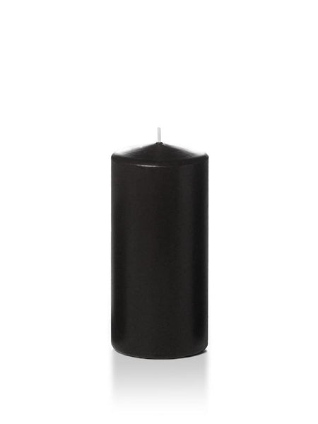 3" x 6" Wholesale Pillar Candles Black
