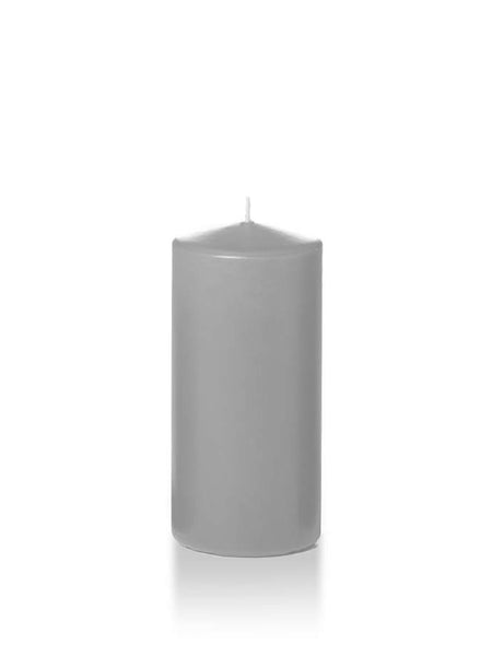 3" x 6" Wholesale Pillar Candles Light Gray