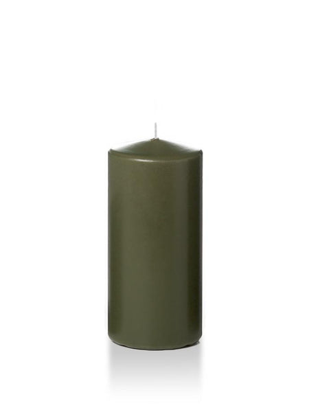 3" x 6" Pillar Candles Olive