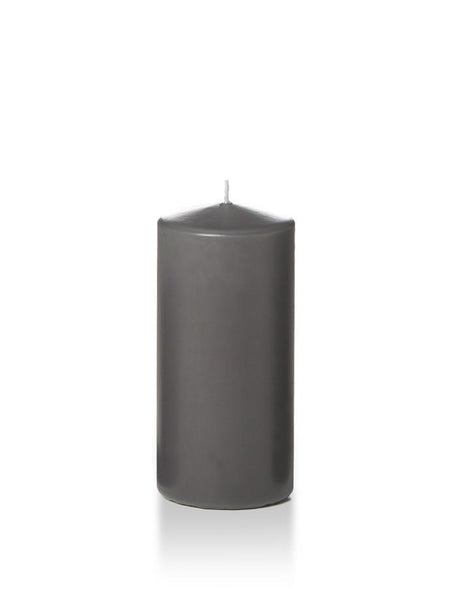 3" x 6" Wholesale Pillar Candles Gray