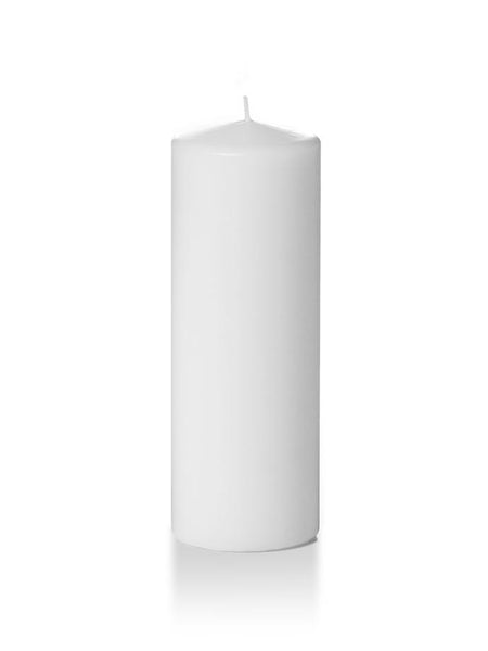 3" x 8" Pillar Candles White