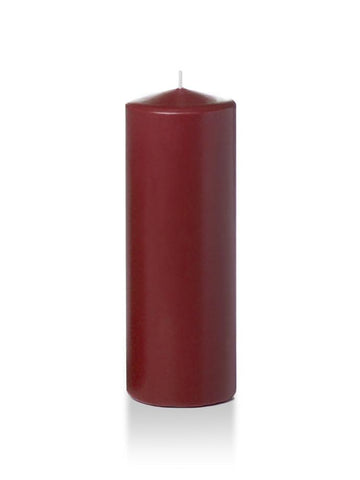 Yummi Candles - 3" x 8" Pillar Candles Burgundy