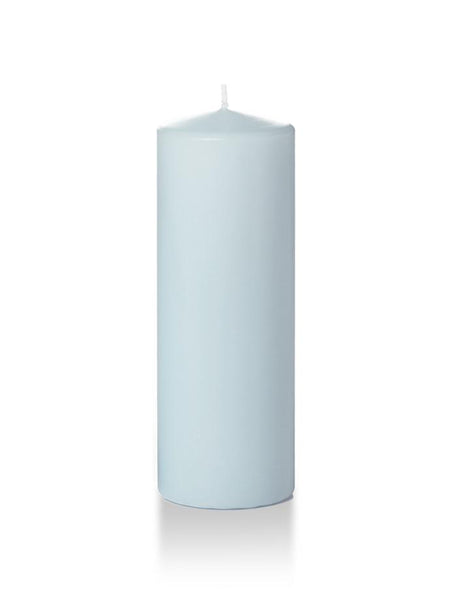 3" x 8" Pillar Candles Ice Blue