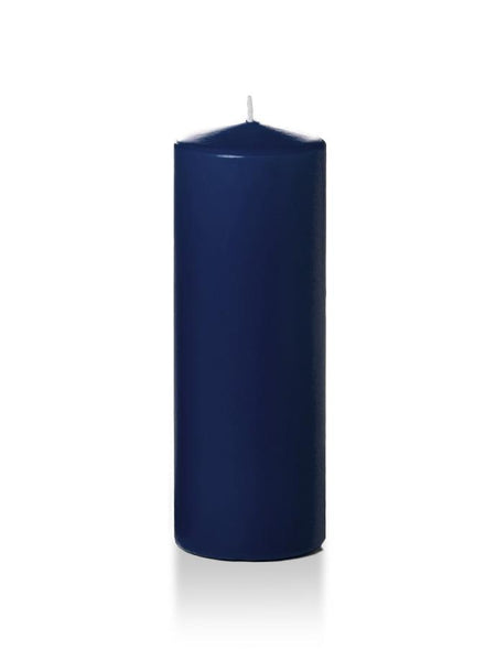 3" x 8" Pillar Candles Navy Blue