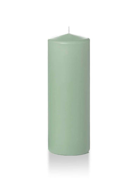 3" x 8" Wholesale Pillar Candles Sage