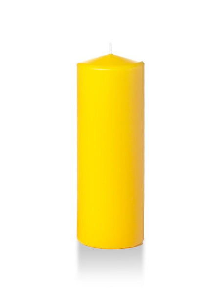 3" x 8" Pillar Candles Bright Yellow