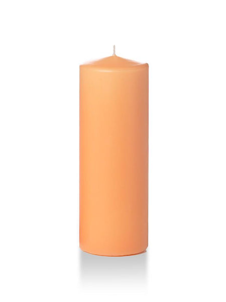 3" x 8" Pillar Candles Peach
