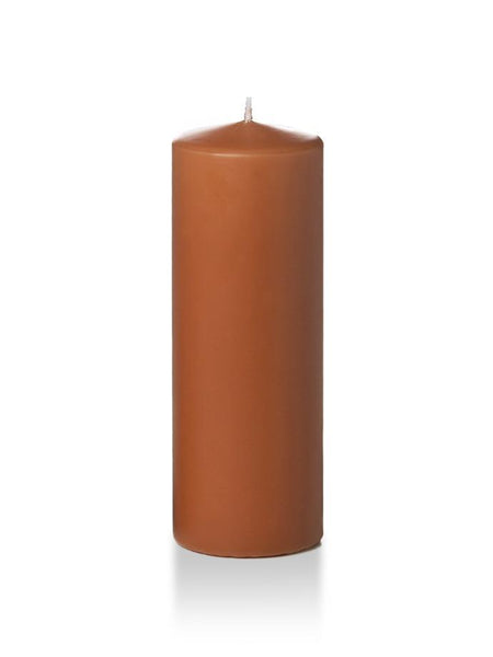 3" x 8" Wholesale Pillar Candles Toffee