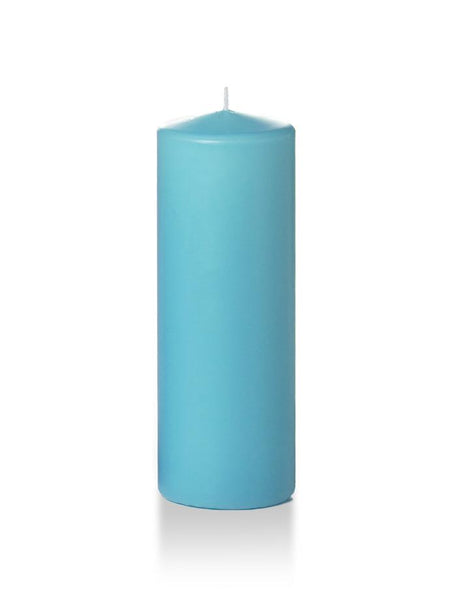 3" x 8" Pillar Candles Caribbean Blue