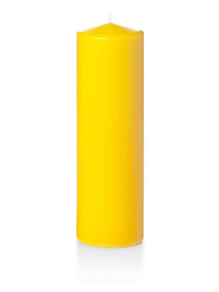3" x 10" Wholesale Pillar Candles Bright Yellow